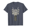Rock and Wear Gifts Men Women Kids Skeleton Guitar Hand Rock On Guitarist Rock Band Music T-Shirt - Heather Blue