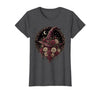Mademark Witch Hat Black Roses Halloween Women's Design T-Shirt - Dark Heather Grey