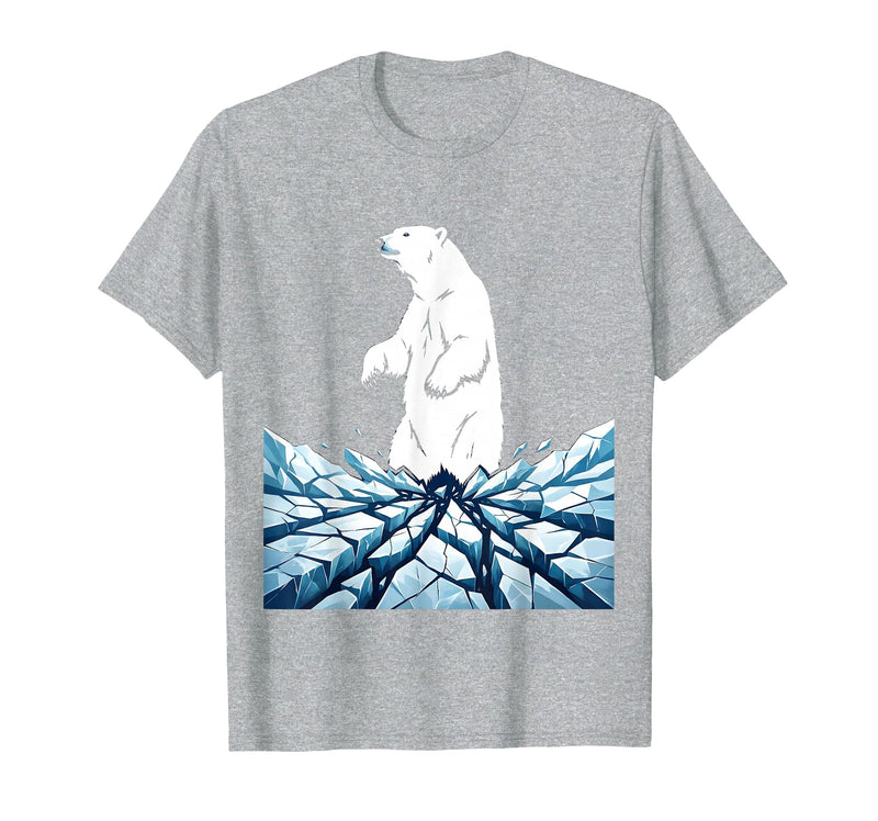 Mademark True North VBS Polar Bear Arctic Ice Design T-Shirt - Heather Grey