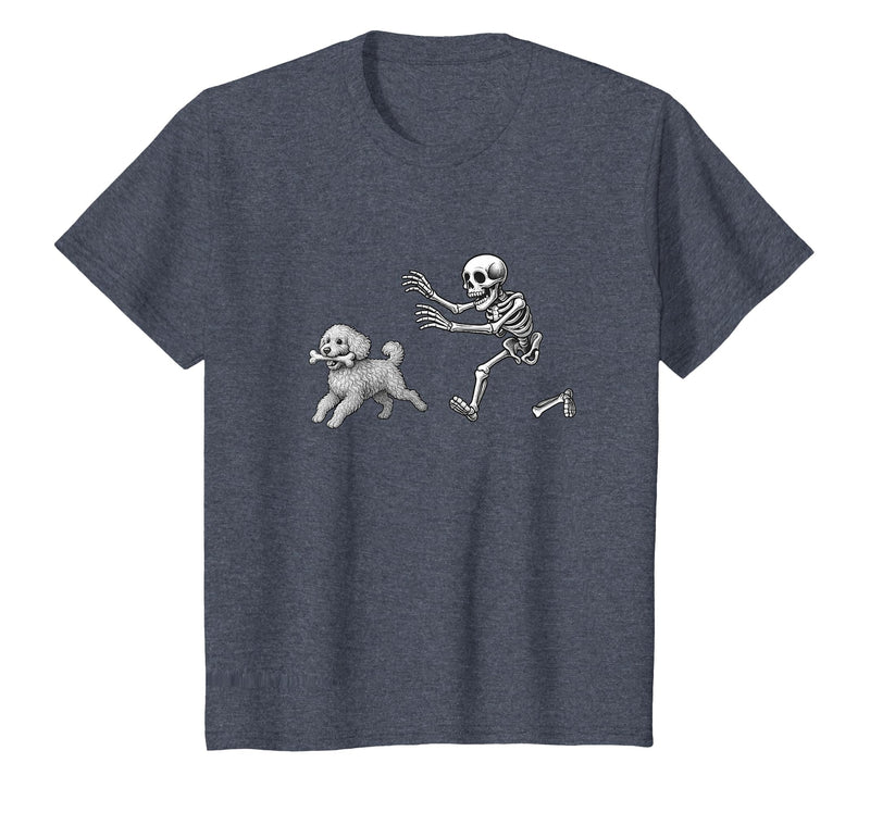 Funny Halloween Dog Lovers Gift Tees Skeleton Dogs Funny Skeleton Chasing Goldendoodle Dog Halloween Dogs Lover T-Shirt -
