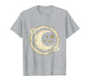Mademark Floral Horns Halloween Braided Witch Illustration T-Shirt - Heather Grey