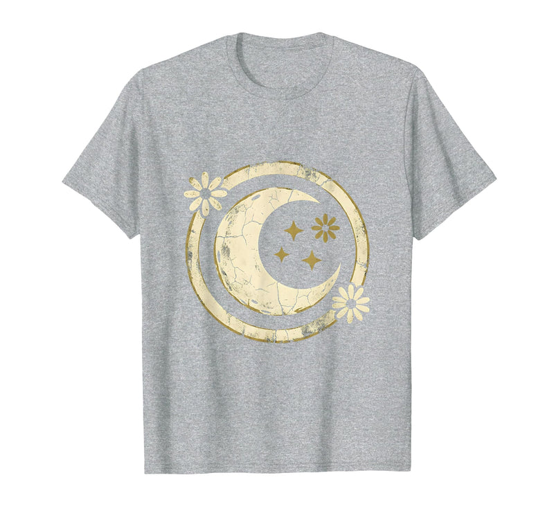 Mademark Floral Horns Halloween Braided Witch Illustration T-Shirt - Heather Grey