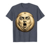 Mademark Belly Button Surprised Cartoon Face Funny Graphic T-Shirt - Men - Heather Blue