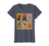 Halloween Stamp Cute Ghost Cute Fall Apparel Vintage Halloween Stamp Cute Ghost Pumpkin Cat Retro Fall T-Shirt - Heather Blue
