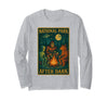 National Park After Dark Tee National Park After Dark: Alien Bigfoot Bear Camping Long Sleeve T-Shirt - Heather Grey