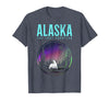 We Love Alaska - Apparel & Gifts Alaska Last Frontier Polar Bear Vintage Pride Souvenir T-Shirt - Heather Blue