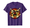 Mademark Pin Monkey Dodging Flying Pins Bowling Graphic T-Shirt - Men - Purple