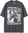 BABATEES U.S.A. MAX-Heavyweight Punk Rock Animals Shaka Wear Oversized 7.5oz Cotton Tshirt - Horses