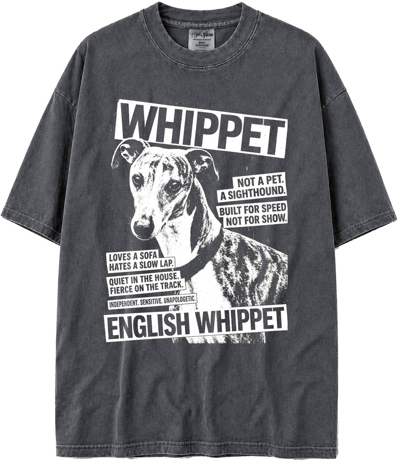 BABATEES U.S.A. MAX-Heavyweight Punk Rock Animals Shaka Wear Oversized 7.5oz Cotton Tshirt - Whippet