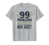 Mademark Ghost & Spirits - Ghost (99 Problems All) T-Shirt - Heather Grey-99 Problems All Boo Sheet