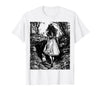 Alice in Wonderland - Down the Rabbit Hole Fantasy Vintage T-Shirt in White