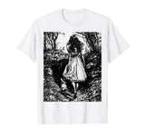 Alice in Wonderland - Down the Rabbit Hole Fantasy Vintage T-Shirt in White