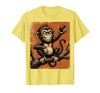 Mademark Smug Monkey Throwing Poop Funny Graphic T-Shirt - Men - Lemon Yellow