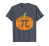 Halloween Tees Women Men Kids Pumpkin Pi Symbol Funny Math Nerd Spooky Halloween Pi Day T-Shirt - Heather Blue