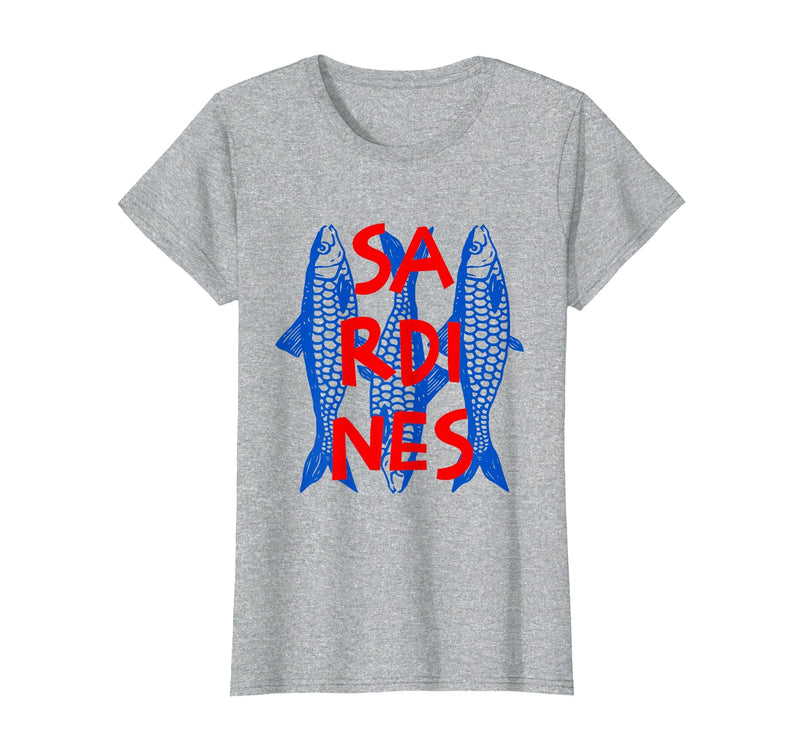 Vintage Sardine Tinned Fish Summer Tee Sardines Tinned Fish Retro Graphic for Men Women T-Shirt - Heather Grey