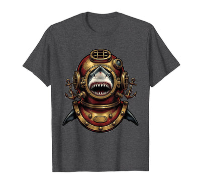 Shark in Vintage Deep-Sea Diving Helmet T-Shirt