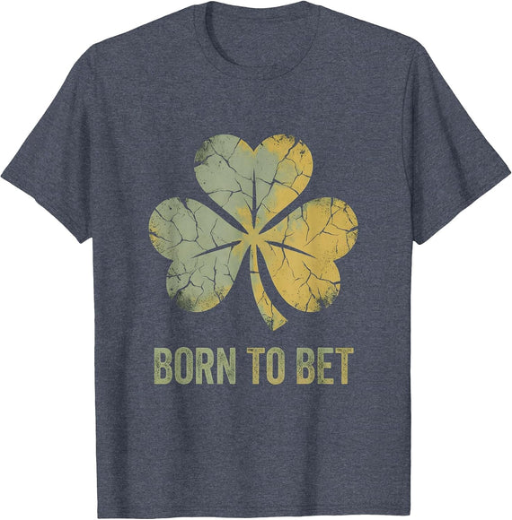 Born to Bet Gambling Graphic Design T-Shirt - Heather Blue