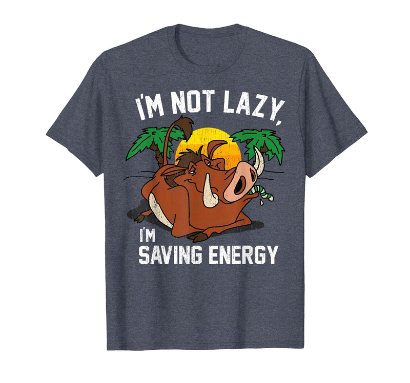 Disney Lion King Lazy Pumbaa Graphic T-Shirt T-Shirt - Heather Blue