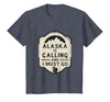 Alaska is Calling and I Must Go Mountains Bear T-Shirt - Heather Blue