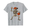 Funny Skeleton Baseball Tee Skeleton Baseball Halloween Costume Pitcher Sport Player T-Shirt - Heather Grey