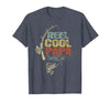 Cool Papa Fathers Day Fishing Gifts Funny Fisherman Vintage Reel Cool Papa T-Shirt - Heather Blue