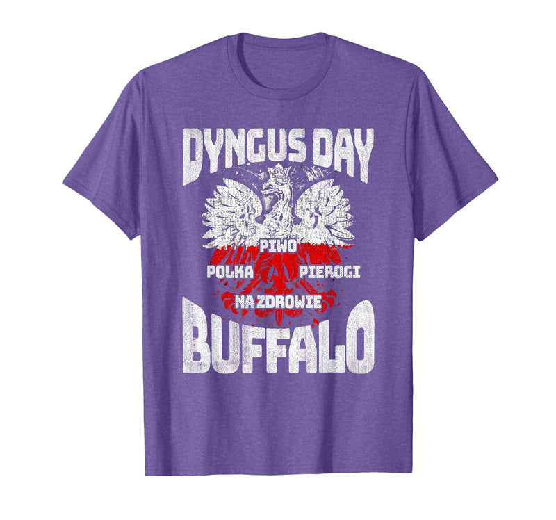 Polish Heritage Gifts Dyngus Day Buffalo New York Piwo Polka Pierogi Na Zdrowie T-Shirt - Purple Heather