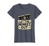 Mademark Let the Monkey Out Wild Primate Graphic Design T-Shirt - Women - Heather Blue