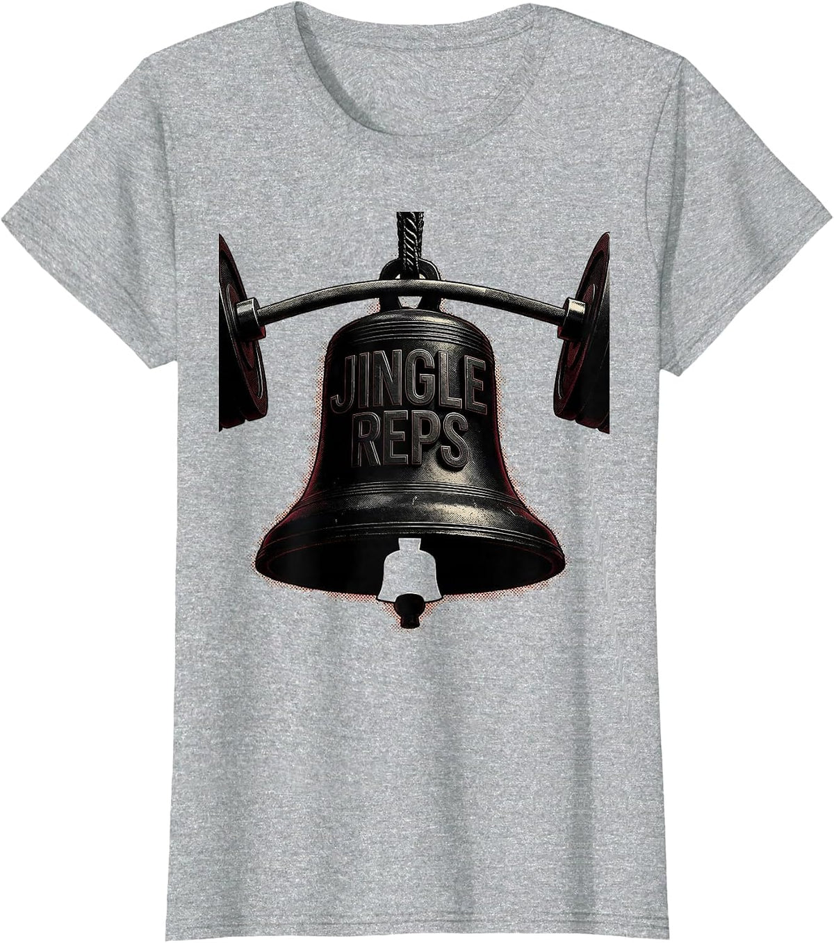 Women's Jingle Reps Blackwork Dotwork Christmas Weightlifting Gym T-Shirt - Heather Grey
