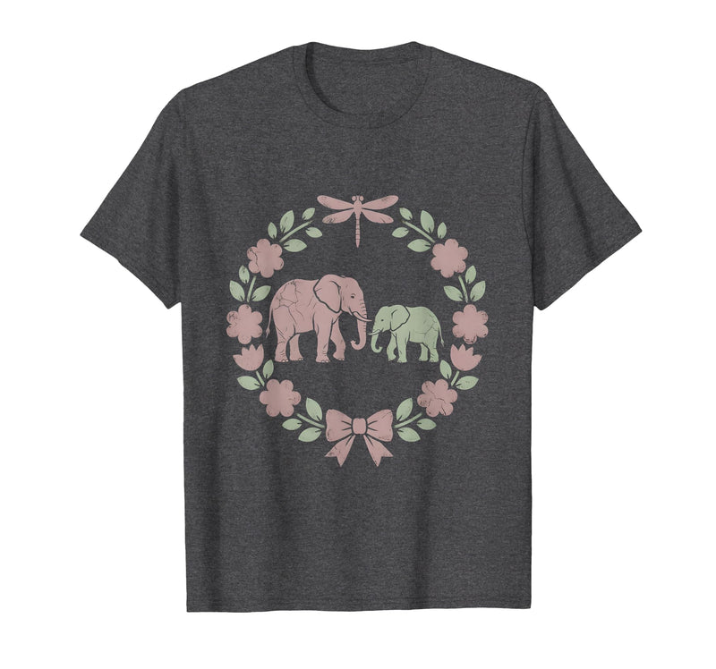 Mademark Elephant Mother and Calf Trunk Touch Mama Gift T-Shirt - Men - Dark Heather Grey