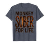 Mademark Monkey Sober For Life Funny Sobriety Design T-Shirt - Men - Heather Blue