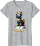 Bruh It's My Day Funny Llama Pinata Birthday Kids Party T-Shirt - Heather Grey