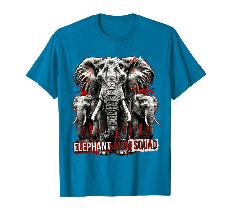 Mademark Elephant Mom Squad Cute Wildlife Design T-Shirt - Men - Sapphire Blue