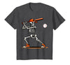 Funny Halloween Skeleton Sports Boys Costume Baseball Skeleton Spooky Boys Halloween Baseball Player T-Shirt - Dark Heather