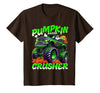 Pumpkin Crusher Kids Tees Pumpkin Crusher Monster Truck Ghosts Halloween for Boys T-Shirt - Brown