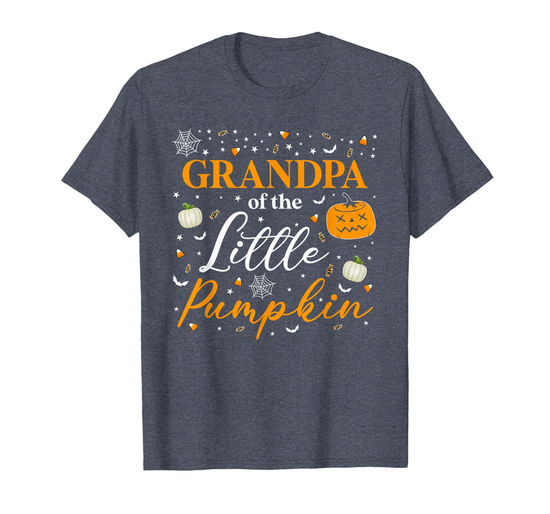 Little Pumpkin Halloween Family Matching Costumes Grandpa of The Little Pumpkin Family Matching Halloween T-Shirt - Heather