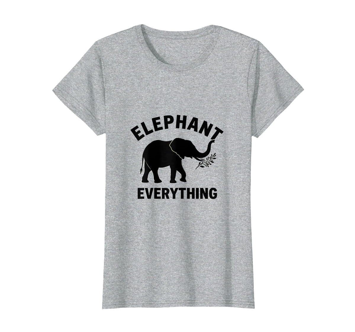 Mademark Elephant Everything Minimalist Animal Lover Design T-Shirt - Women - Heather Grey