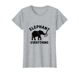 Mademark Elephant Everything Minimalist Animal Lover Design T-Shirt - Women - Heather Grey