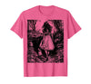 Alice in Wonderland - Down the Rabbit Hole Fantasy Vintage T-Shirt in Pink Heather