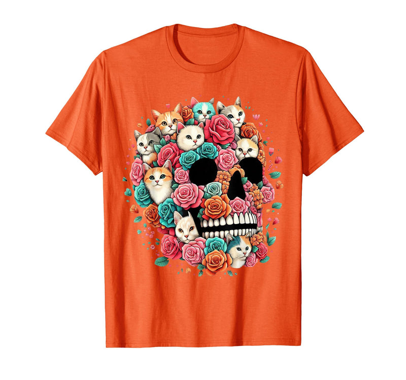 TS - SHOP - Kitty Skeleton Halloween Costume Idea Cat Skull - Kitty Skeleton Halloween Costume Idea T-Shirt - Orange