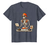 Funny Skeleton DJ Halloween Men Outfit Skeleton DJ Halloween Costume Turntable Music Funny Men Boys T-Shirt - Heather Blue