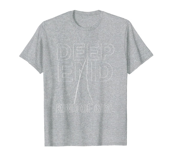 Mademark Deep End Kind of Girl Womens Shark Design T-Shirt - Heather Grey