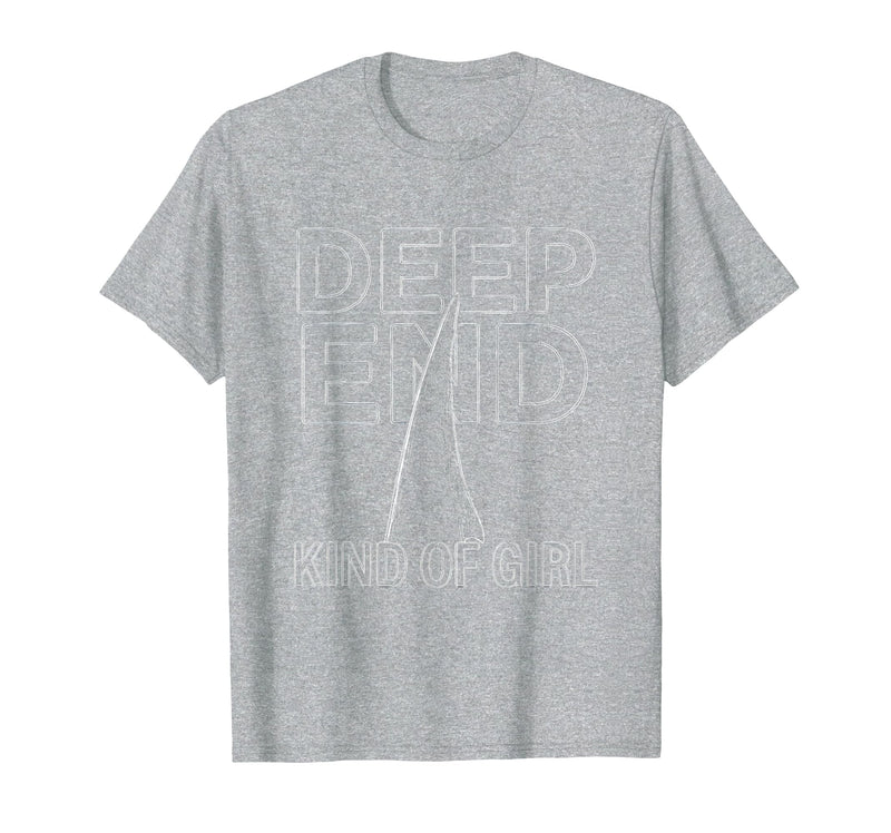 Mademark Deep End Kind of Girl Womens Shark Design T-Shirt - Heather Grey