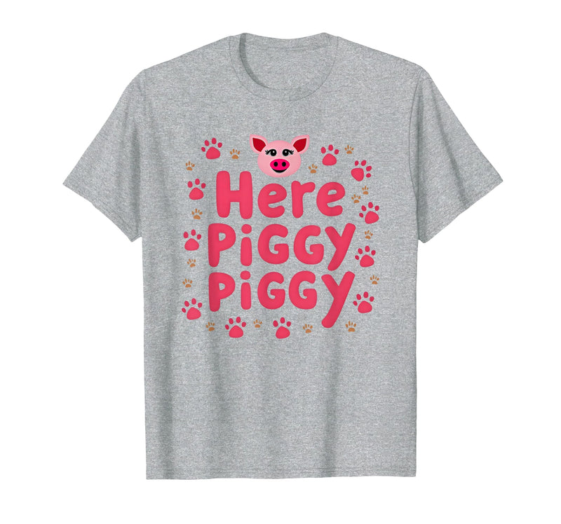 Mademark John Pork's Calling: Here Piggy Piggy Funny Pig Lover Gift T-Shirt - Heather Grey