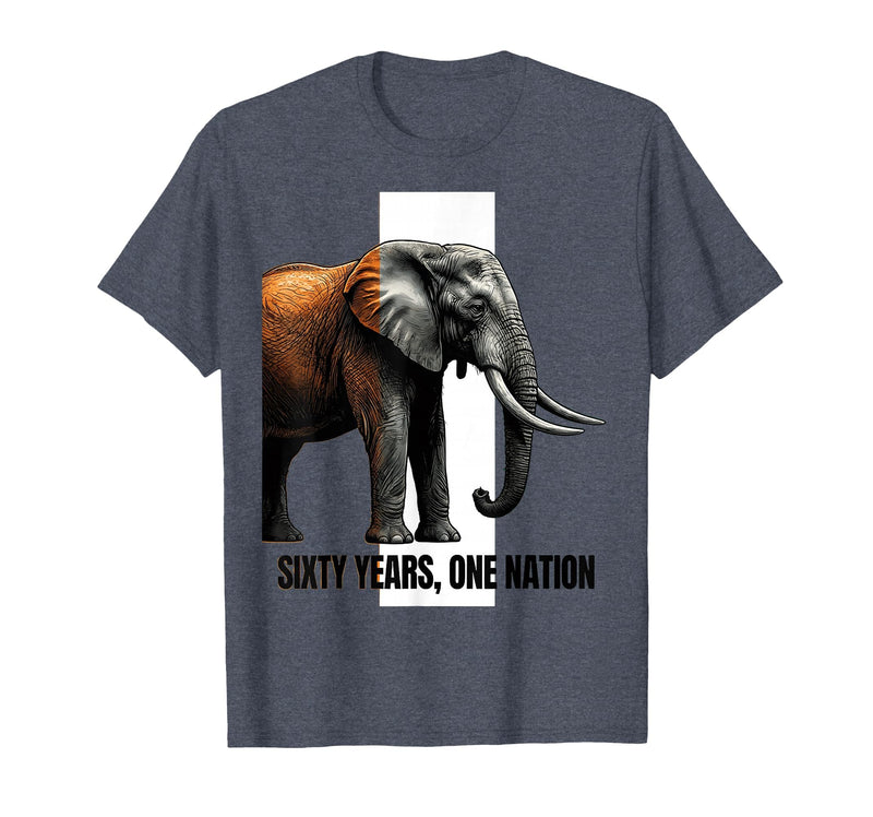 Mademark Sixty Years, One Nation Majestic Elephant Design T-Shirt - Men - Heather Blue