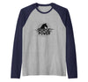 Mademark Horse Power - Equestrian Strength Graphic Art Raglan Baseball Tee - Navy Blue/Athletic Heather