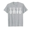 Funny O-H-I-O State Skeleton Halloween Funny O-H-I-O State Skeleton Ohio Halloween Vintage Vibe Fun T-Shirt - Heather Grey