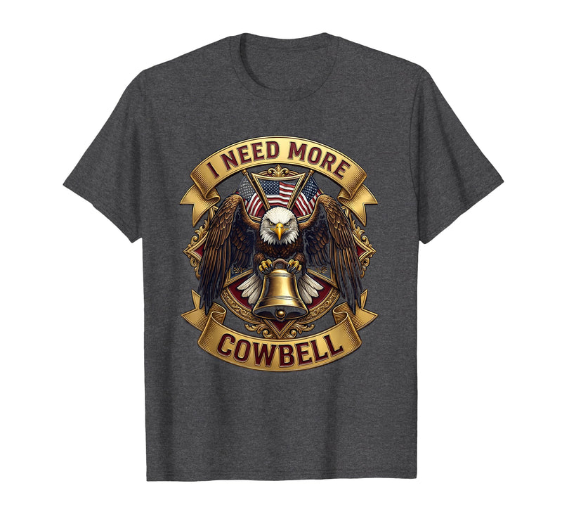 Mademark I Need More Cowbell Funny Music Design T-Shirt - Dark Heather Grey