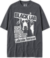 BABATEES U.S.A. MAX-Heavyweight Punk Rock Animals Shaka Wear Oversized 7.5oz Cotton Tshirt - Black Lab