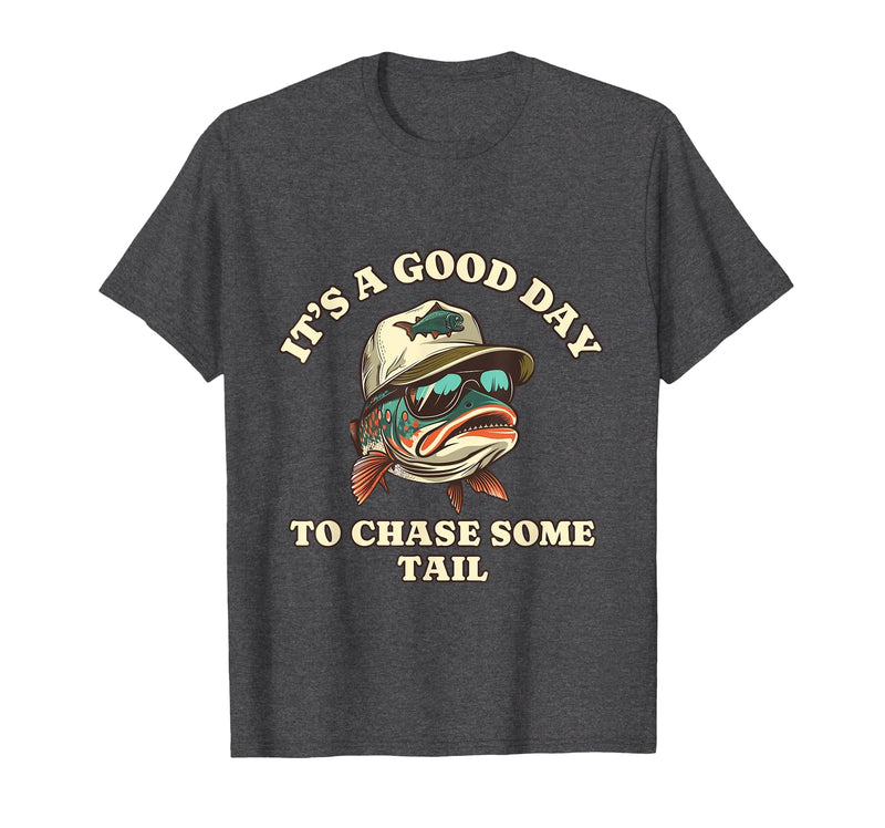 Funny Outdoor Anglers & Fisherman Designs Catch Fish and Laugh Hard with This Fishing Pun T-Shirt - Dark Heather Grey