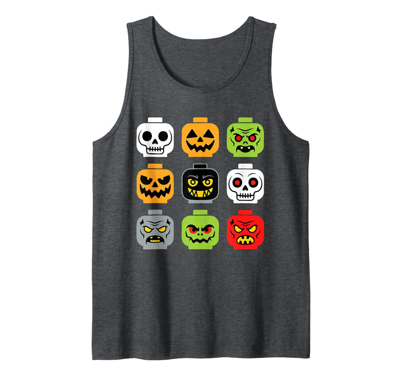 Halloween Building Brick Head Shirts Halloween Building Brick Head Shirt Adult Men Kids Youth Boy Tank Top - Dark Heather